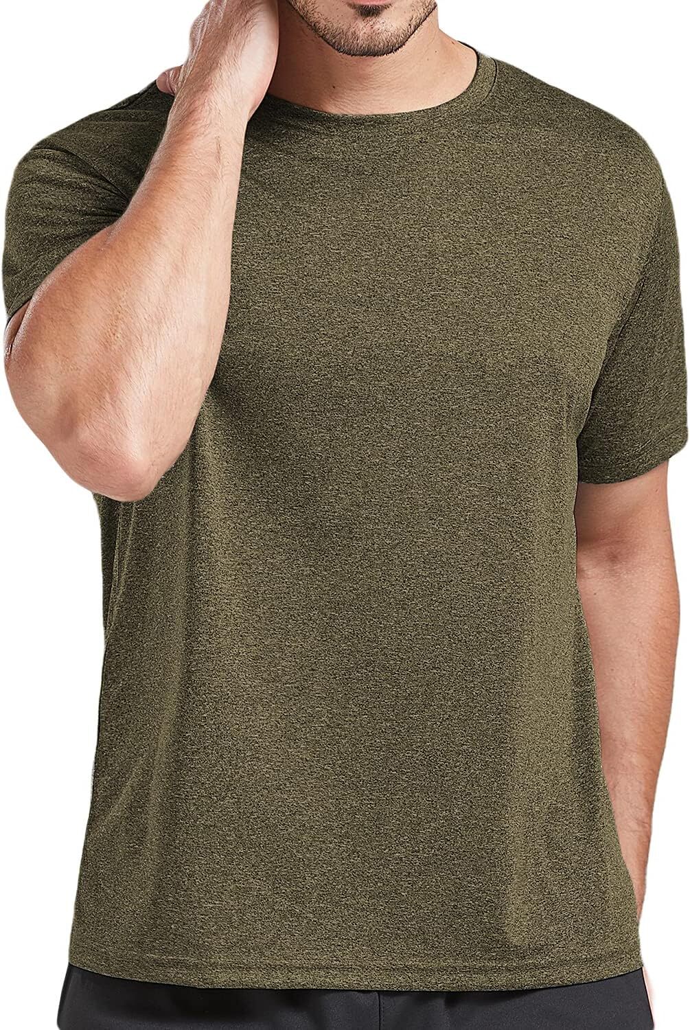 5 Pack Men's Dry Fit T Athletic Running Gym Workout Short Sleeve Tee Shirts for Men