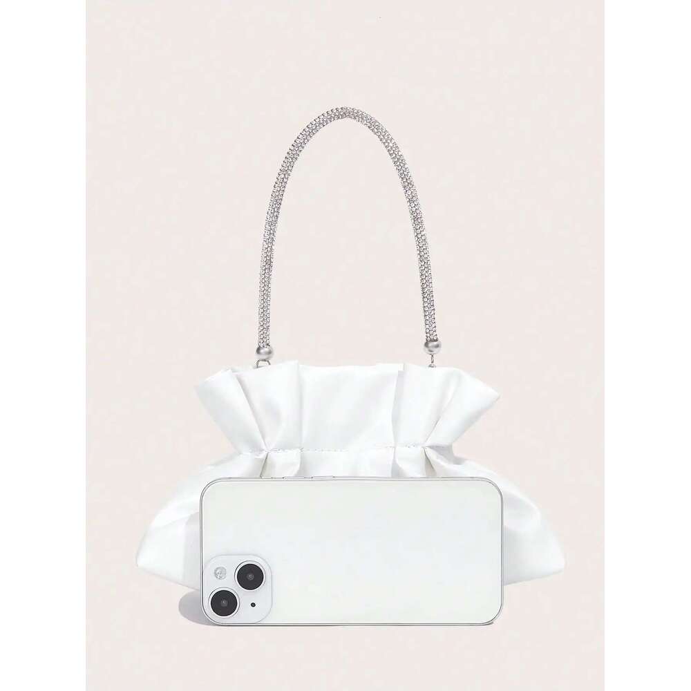 Women Party White PU Fashion Elegant Clutch Bag New 2024 Hot Selling Gorgeous shiny dinner bag for wedding and party