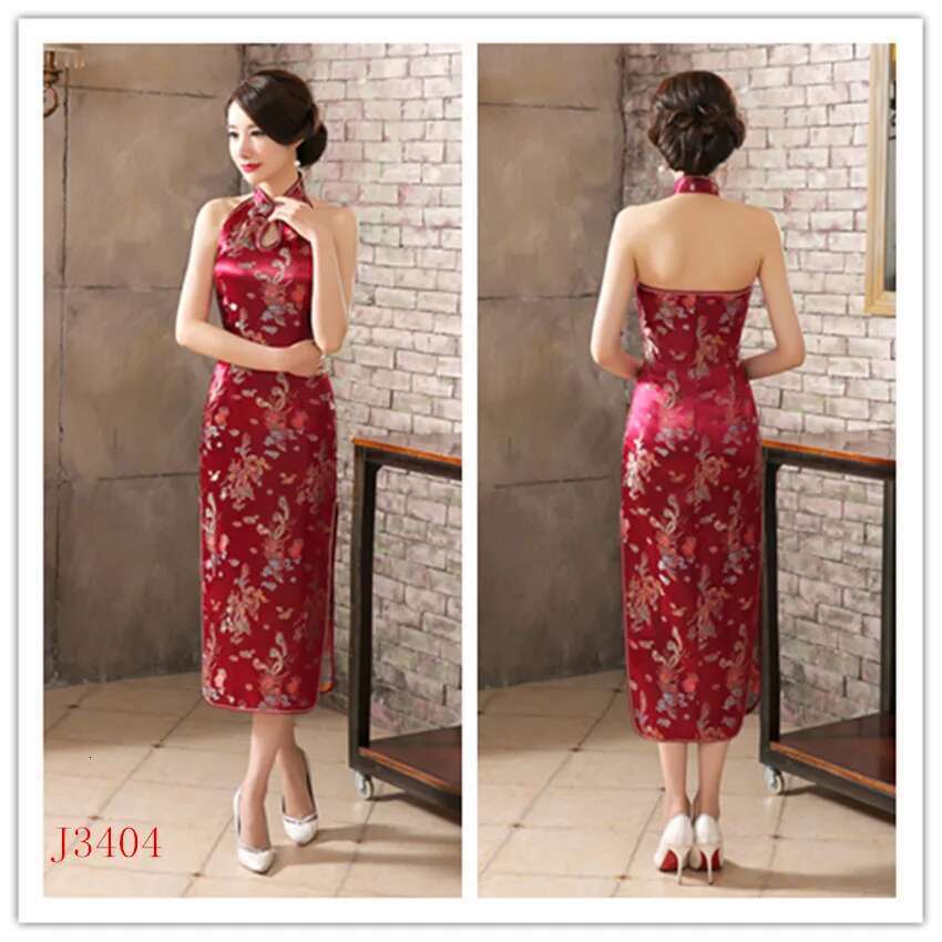 Sexy Backless Sleeveless Cheongsam Female Retro Classic Brocade Chinese Qipao Dress Plus Size Dragon And Phoenix Vestidos 3Xl