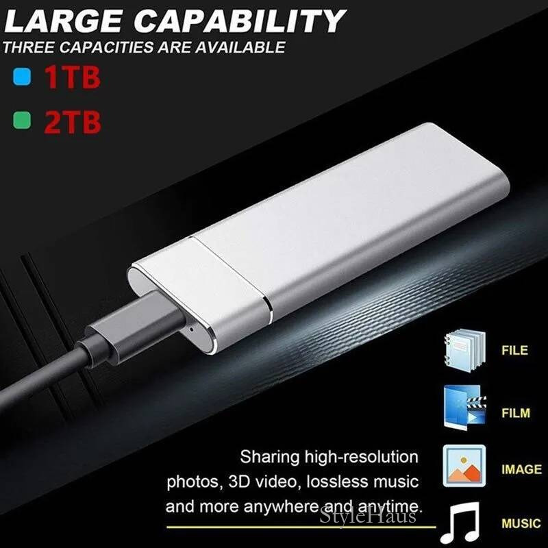 Hard Drives Portable High-speed External 1TB 2TB 64TB SSD Removable Storage Device USB3.1 for Notebook Microcomputers 221105