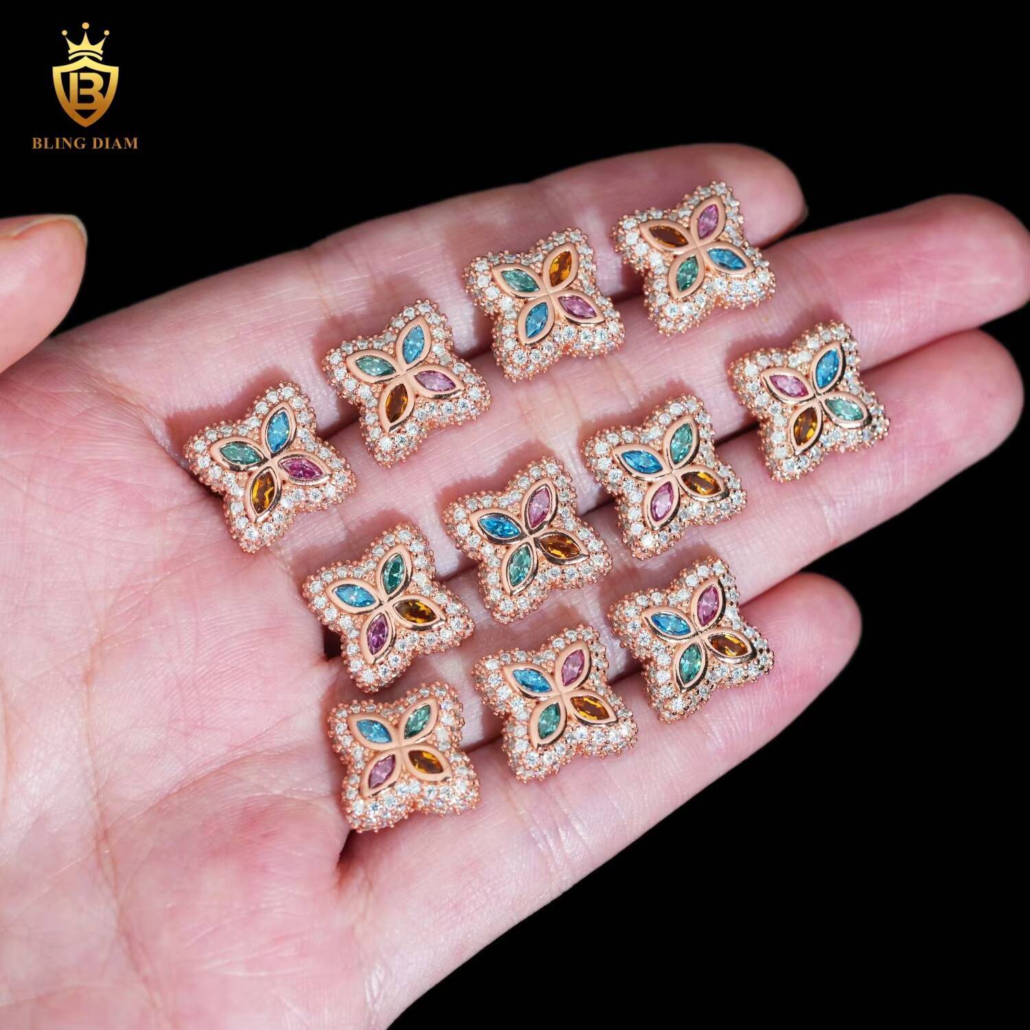 Hip Hop Earring VVS Iced Out Moissanite Diamond 15MM VVS Moissanite Earrings 925 Silver Stud Earrings