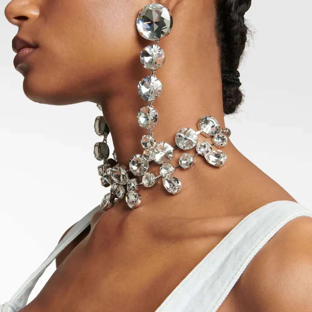 Stonefans Fashion Round Crystal Jewelry Sets Wedding Accessories Rhinestone Dubai Bridal Necklace Earrings Set For Women