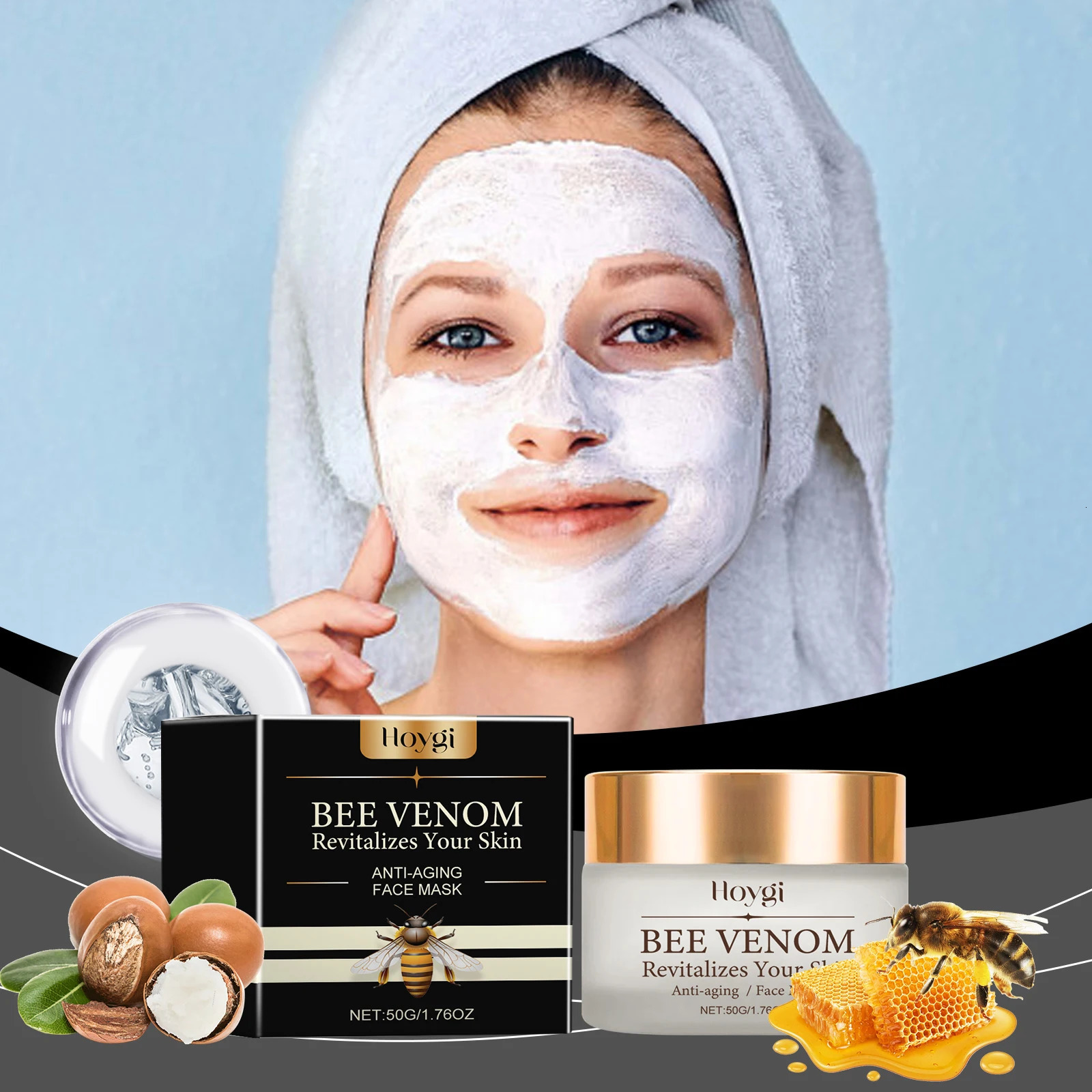 Bee Venom Face Mask Lift Firm Increase Skin Elasticity Fade Fine Lines Smooth Hydrating Skin Care Mask 250430