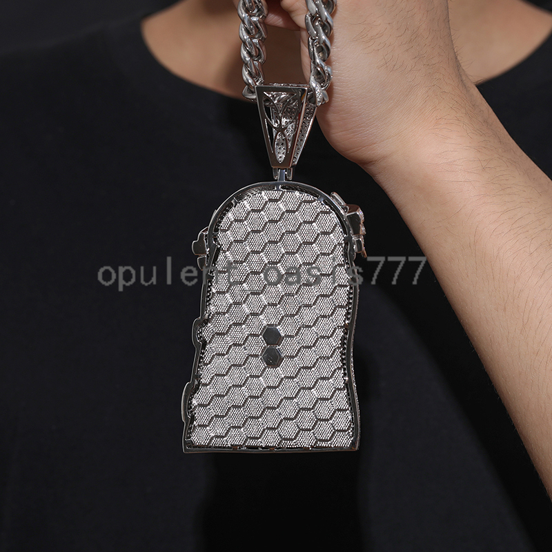 Iced Out Hip Hop Jewelry Big Size 18K Gold Plated Brass moissanite Diamond Jesus Pendant Necklace With Cuban Link Chain for Men