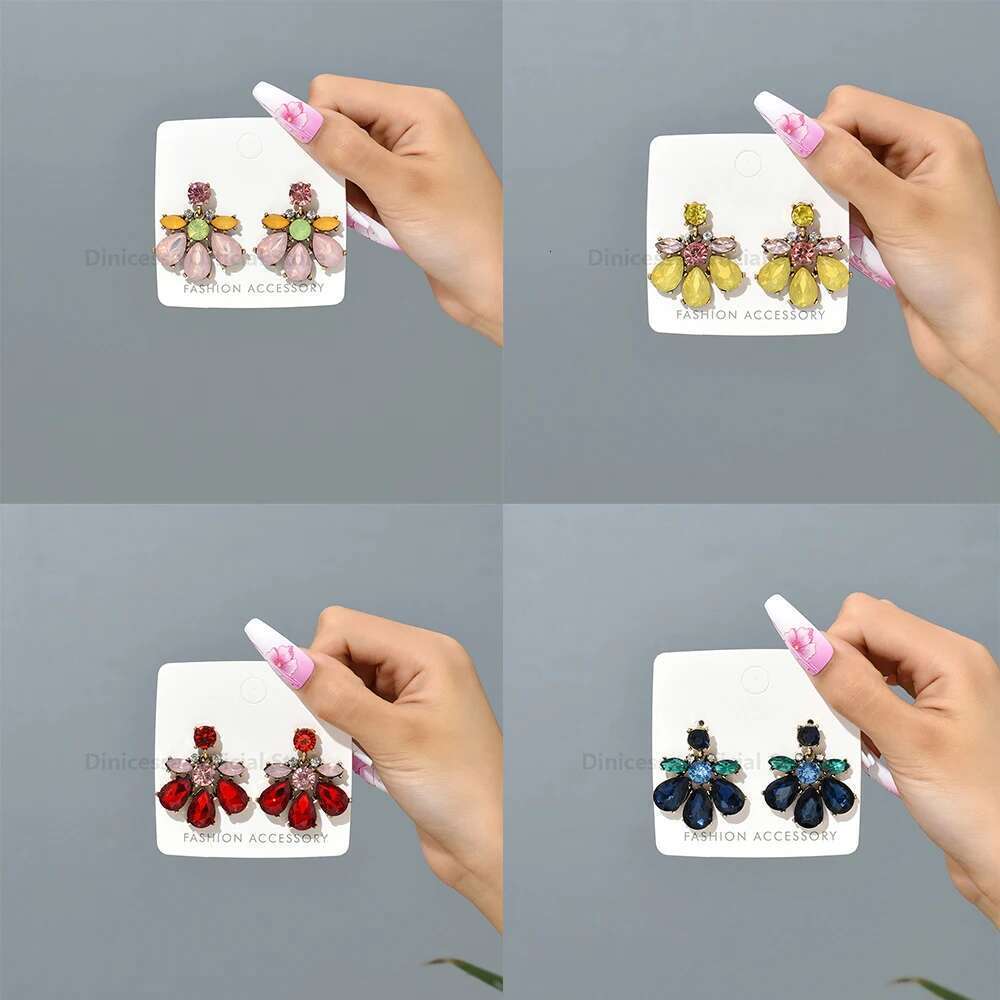 Fashion Design Decor Wedding Party Pendant Jewelry Charm Shiny Crystal Geometric Dangle Earrings For Women Accessories