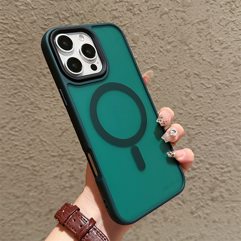Matte Shockproof Armor for Magsafe Case For iPhone 16 15 14 Plus 13 12 11 Pro Max Wireless Charging Magnetic Hard PC Cover
