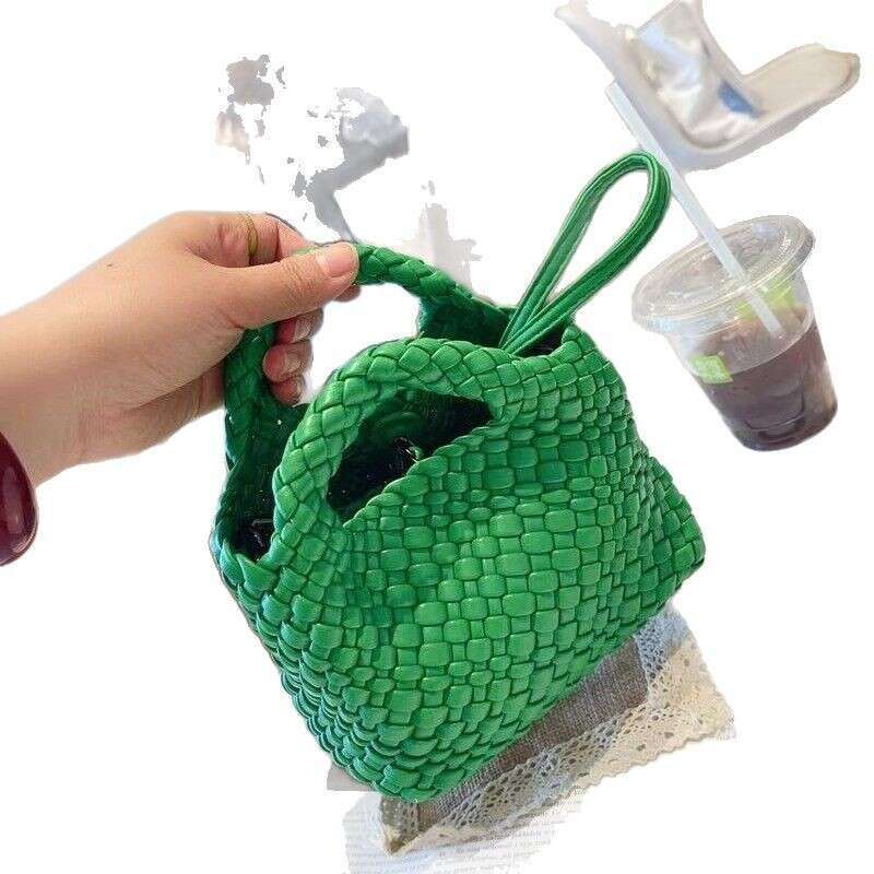 2025 Spring/Summer Handmade Woven Mini Handheld Women's Basket Versatile Mother and Child Single Cross Shoulder Chain Bag