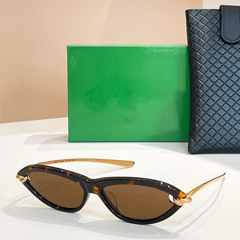 25ss Summer New Designer Classic Cat Eye Frame Fashion Style Unique Metal Knot Legs Outdoor Leisure Travel Beach Sunglasses BV1390