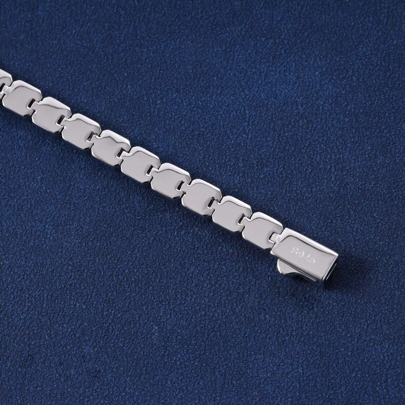 Exquisite 925 Sterling Silver Tennis Bracelet for Men 6mm Moissanite Fine Chain Link Waterproof High Quality Perfect Gift