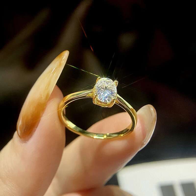 knb concise 13ct oval certified moissanite diamond wedding rings for women real 925 sterling silver high quality luxury jewelry