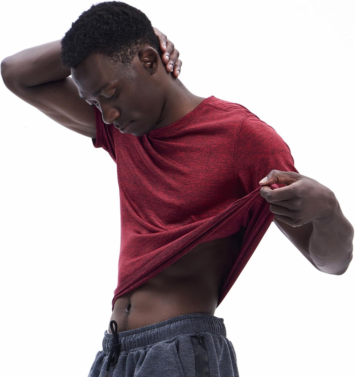 5 Pack Mens Workout T-Shirts Quick Dry Athletic Short Sleeve Crew Neck Running Gym Tee Tops