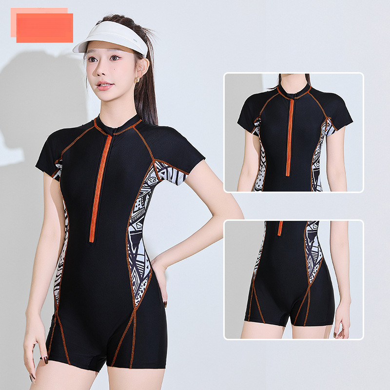 2025 new swimsuit, women's professional training, plus size racing, conservative high-end feeling, slightly overweight and meat blocking swimsuit