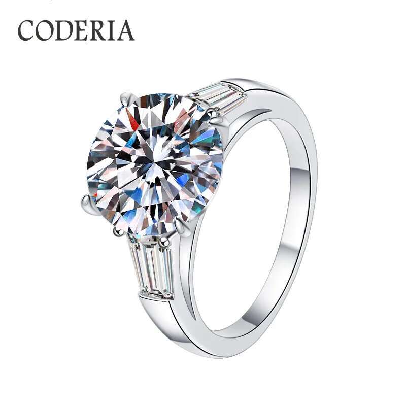 5 Carat D Color GRA Certified Moissanite Ring Women Wedding Jewelry VVS 3EX Cut Round Diamond Rings Engagement Gift