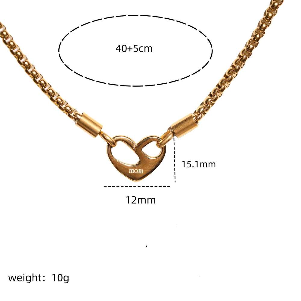 Designer jewelry for women Stainless steel heart-shaped necklace pendant double-sided heart-shaped Valentine's Day jewelry electroplated 18k Moth