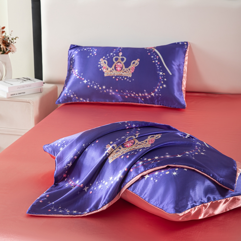 PatPat Luxury Silk Bedding Set Lavender And Princess Designs in Elegant Purple Twin/Queen Sizes