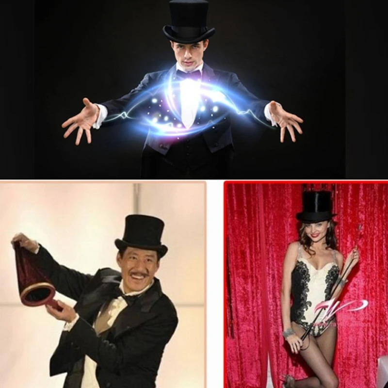Top Hat for Adult/Children Cylinder Hat Party Costume Fedora Magician Hat for Carnival Rave Party 250430