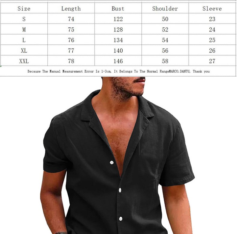 CNLONGBIDA Men's Casual Shirts Summer Beach Wear Men's Solid Color Blouse Cotton Linen Short Sleeve Shirt Loose Cardigan Tops Comfy Breathab