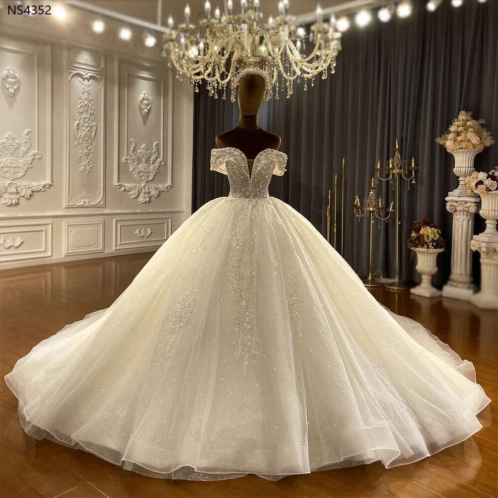 Customized Ns4352 Off The Shoulder Straps Wedding Dress Ball Gown