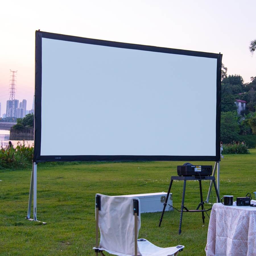 Projector Screen with Stand 144 inch Portable Projection Screen 16:9 4K HD Projections Movies Screen