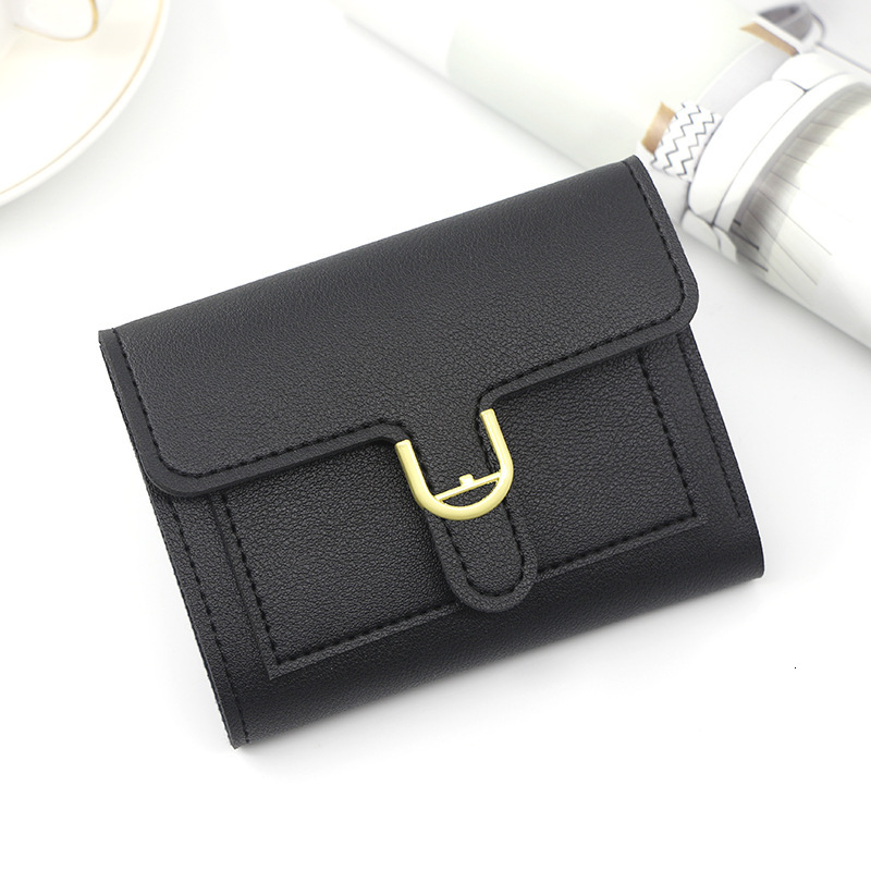designer wallet New Korean Version Women S Wallet Short Small Off Ins Simple Solid Color Coin Purse Bank Card Change Hand Held Bag luxury wallet key p