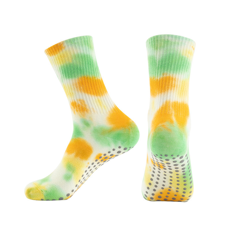 Summer thin fashion tie dye yoga anti slip indoor gym floor training dance Pilates sports socks