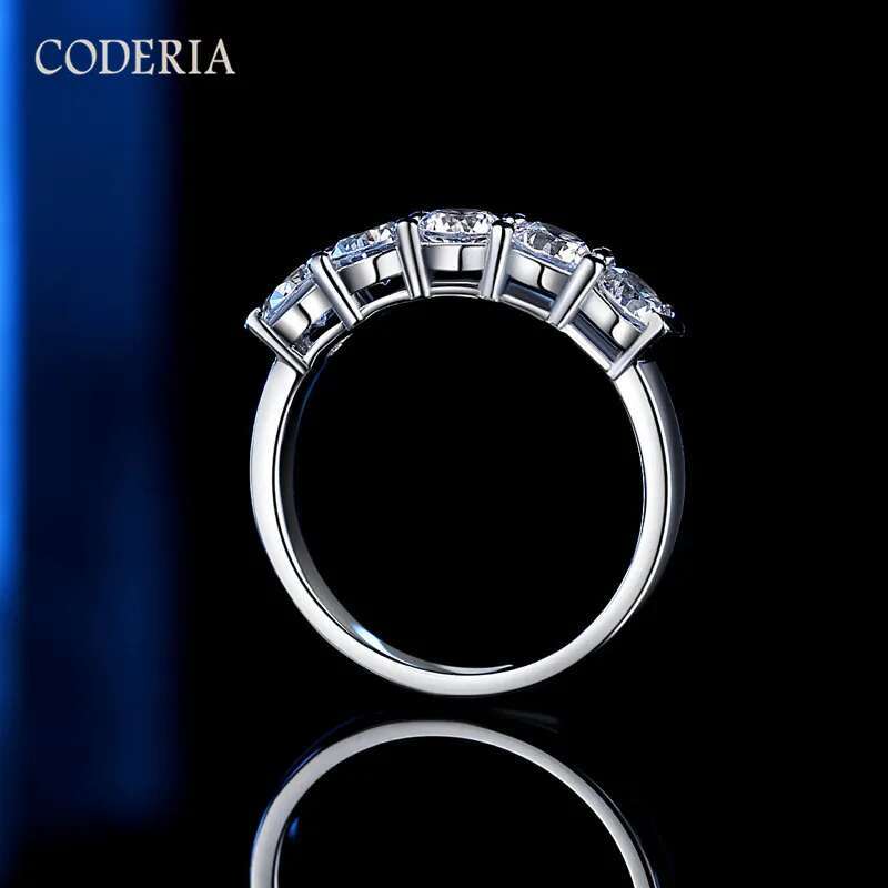 Real Moissanite Ring D Color Diamond Single 0.3CT4MM Total 1.5CT Bright Exquisite Party Ring Luxury Sterling Silver Jewelry