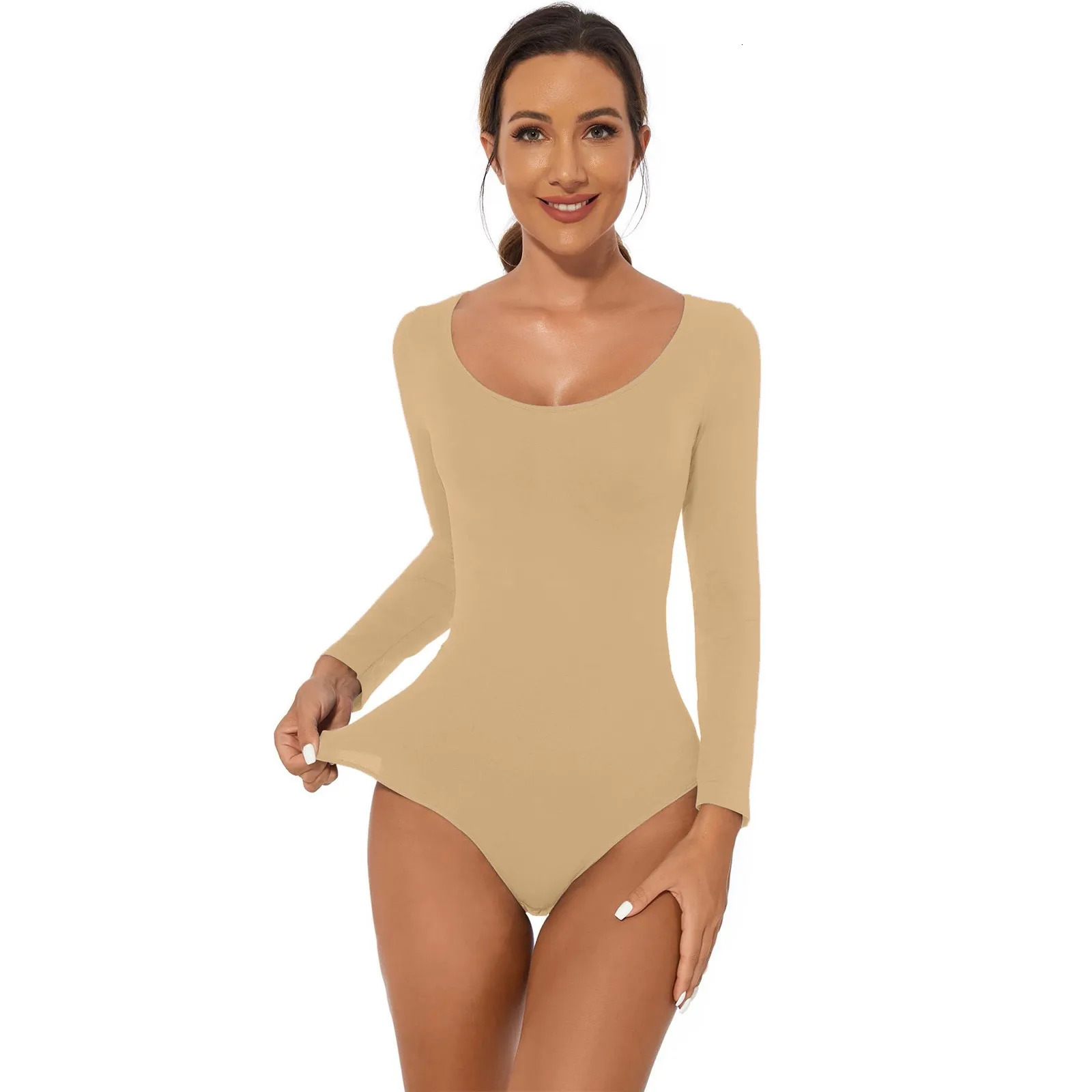 Sexy womens shapewear control thong tight fitting long sleeved strong breathable material underwear flat belly shape 250430