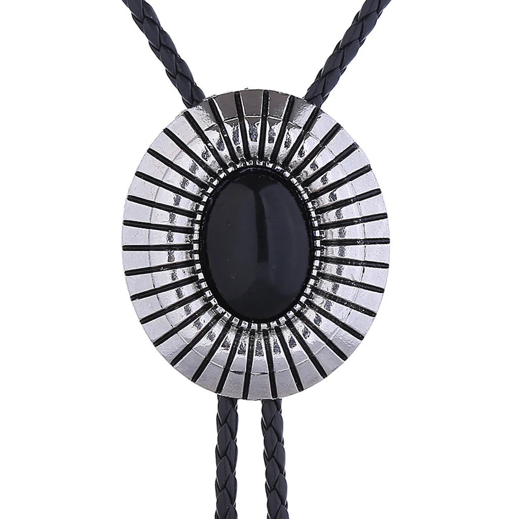 fashion pop Sun black agate Big Bolo Tie 250430