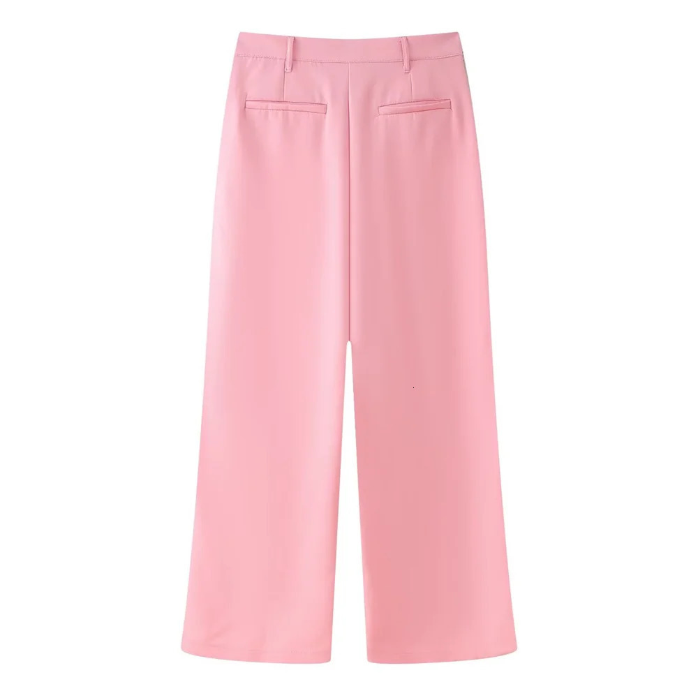 Womens Clothing European and American Style Casual Elegant n Shoulder Cushion Loose Set Jacket Pants 250530