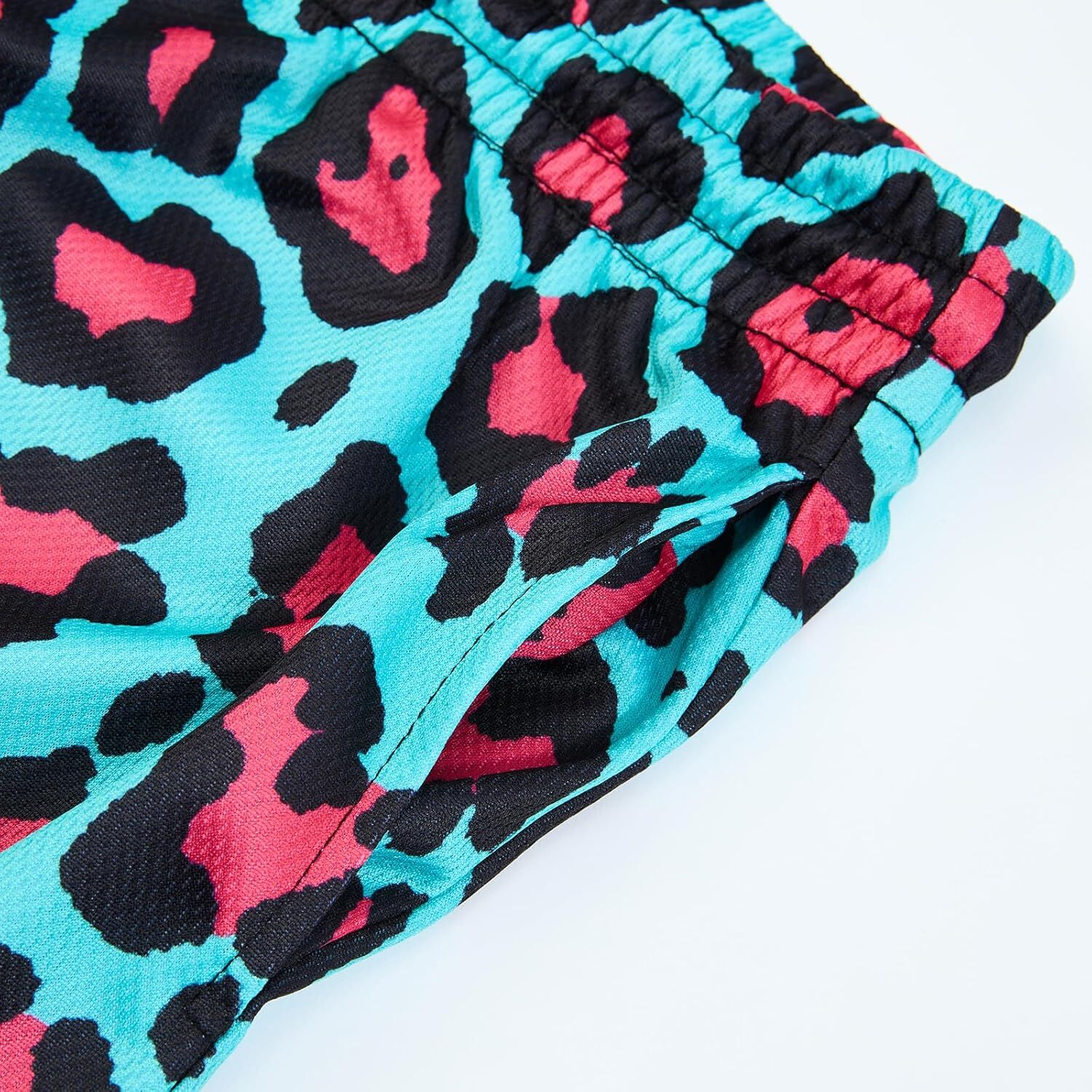 Fashion Leopard Print Swim Trunks Colorful Animal Printing Quick Dry Breathable Gym Sports Shorts for Mens