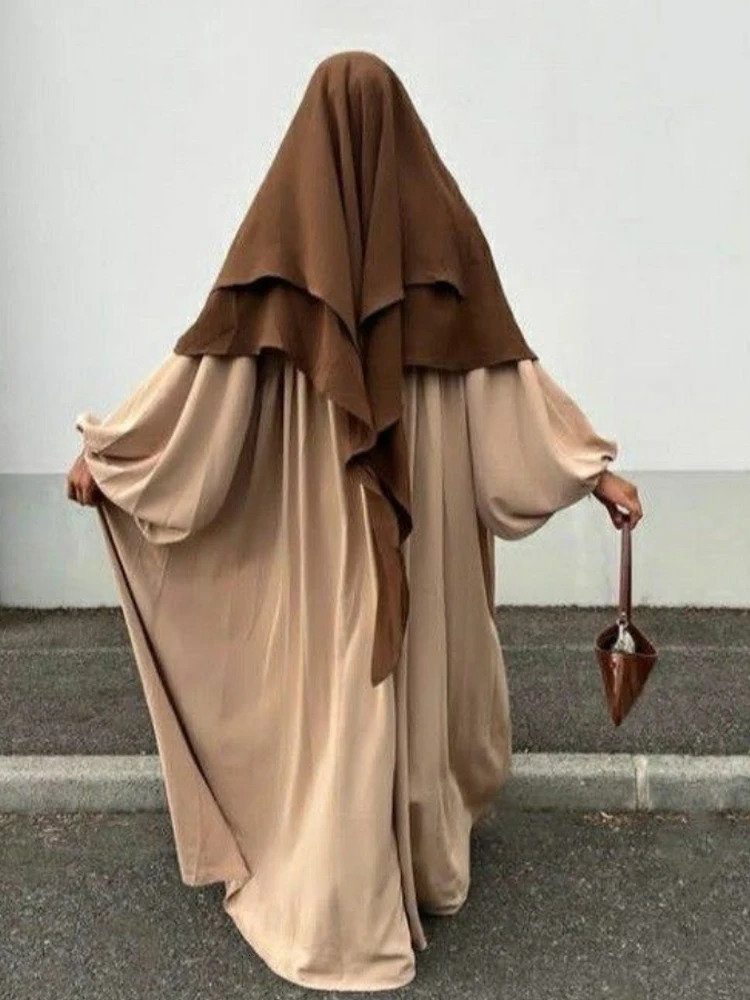 Ramadan Muslim Woman Abaya Islam Arabic White Turbans For Women Robe scarf Turkey Black Khimar Hijab Women Clothing Dress Veil 250420
