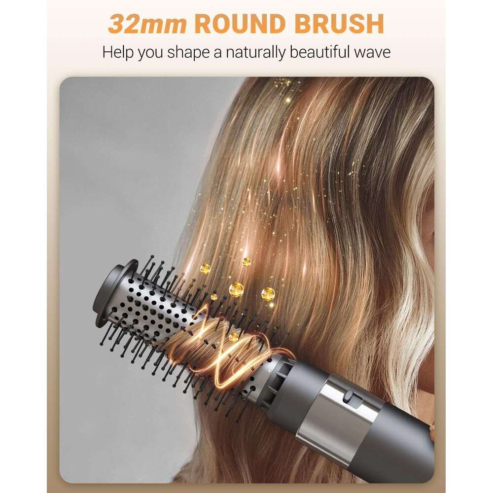 IBAYS 6 in 1 Professional Hot Air Styler, 110,000 RPM High-Speed Negative Ionic Hair Dryer, Auto Wrap Curler Frizz-Free Blow Dryer Brush for