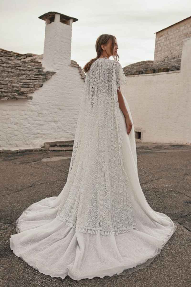 Summer Boho Wedding Dress High Neck Lace Appliques A Line Bridal Gowns Customized Beach Backless Bride Dresses