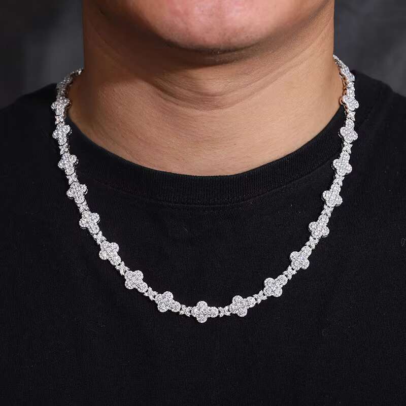 Certified 10mm 925 Sterling Silver Moissanite Cross Cuban Link Necklace Rhodium Plating Exquisite Diamond Tester Pass Weddings