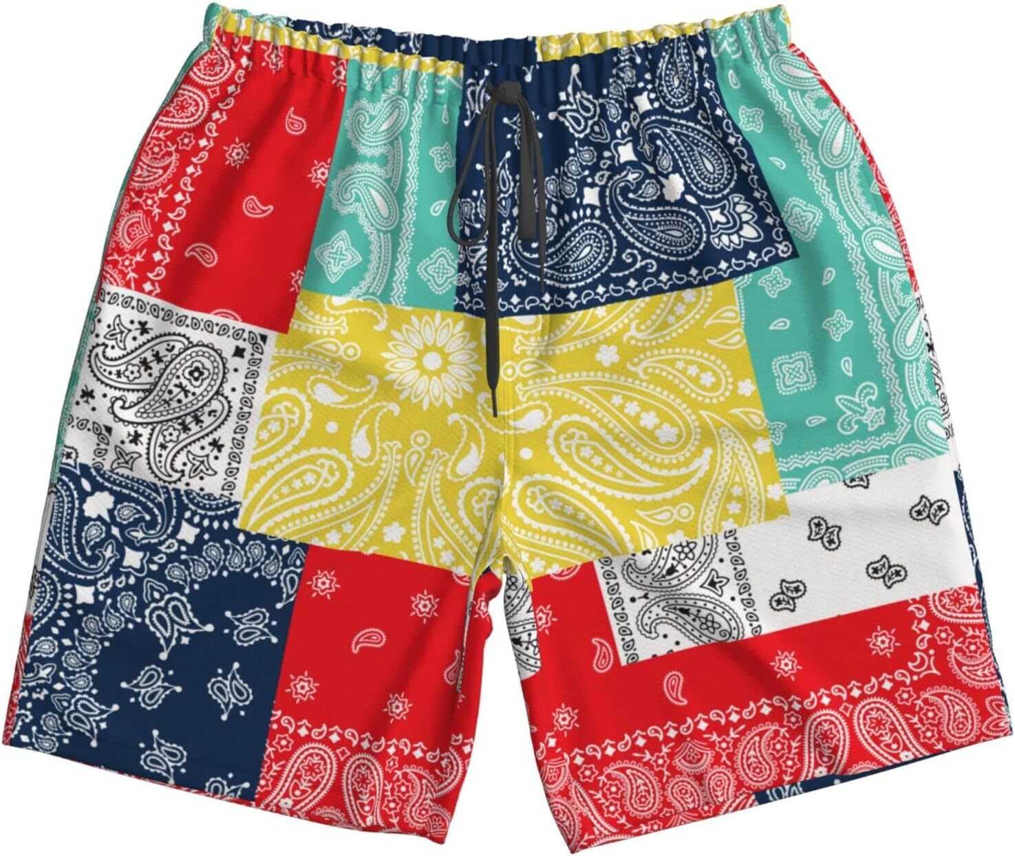 American Flag Mens Swim Trunks Quick Dry Board Shorts with , Breathable Shorts Swimwear Bathing Suits