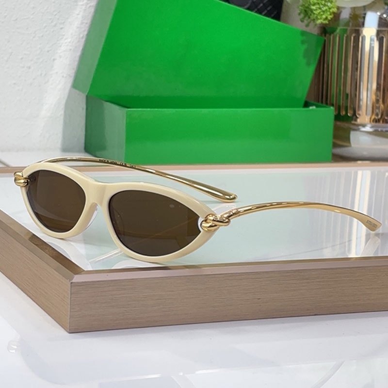 25ss Summer New Designer Classic Cat Eye Frame Fashion Style Unique Metal Knot Legs Outdoor Leisure Travel Beach Sunglasses BV1390
