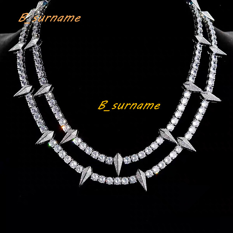 Black Panther Custom Tennis Chain S925 Real Silver Insert VVS Moissanite Tennis Necklace Chain