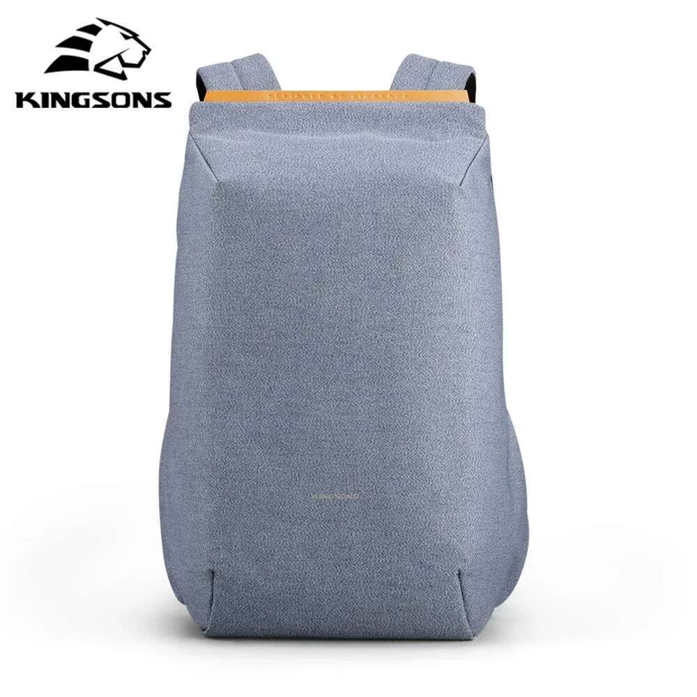 Kingsons 2023 New Anti-theft Men 180 Degree Open USB Charging Laptop Backpack 15.6 inch School Bags for Teenage Boys