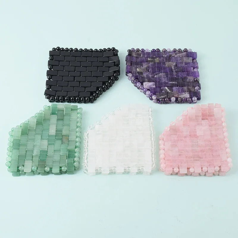 Rose Quartz Jade Eye Mask WIth Box Eye Massager Natural Stone Sleep Mask Relaxation Face Massager Facial Massage Tools 250424