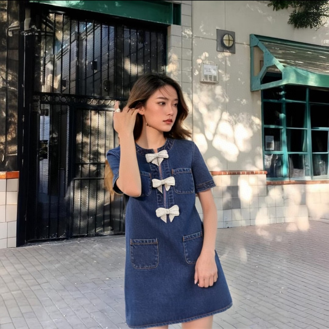 2025 Cowboy bow dress Fashion Week Show Customized Fashion Tailored clothing womens Fashion Paris.M351