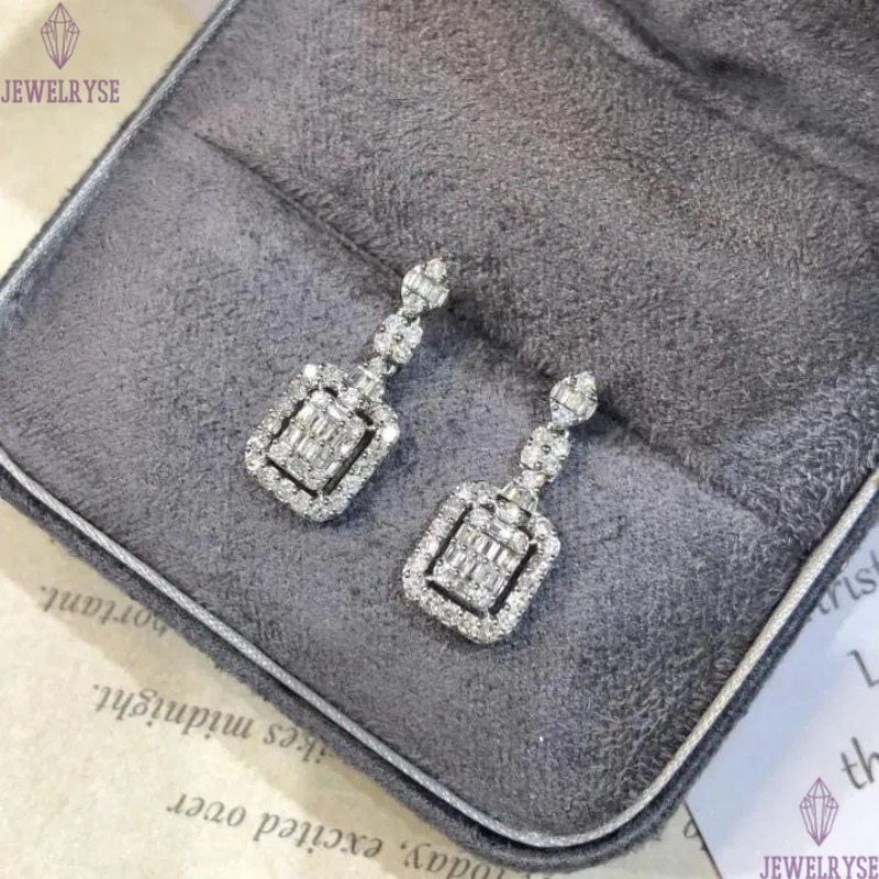 Choucong Brand Dangle Earring Luxury Jewelry Six Style 925 Sterling Silver Sparkling Handmade White Topaz T Princess Cut White Zircon Eternity Women D