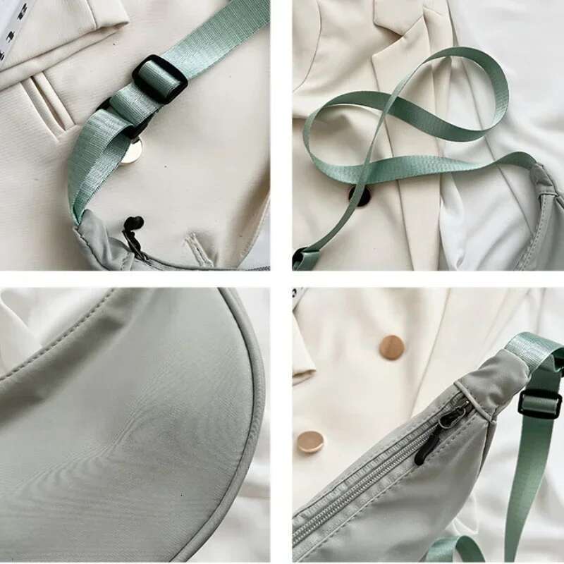 Solid Color Chest For Women Large Capacity Travel Crossbody Female Half Moon Belt Bag Ladies Daily Street Fanny Packs Bag