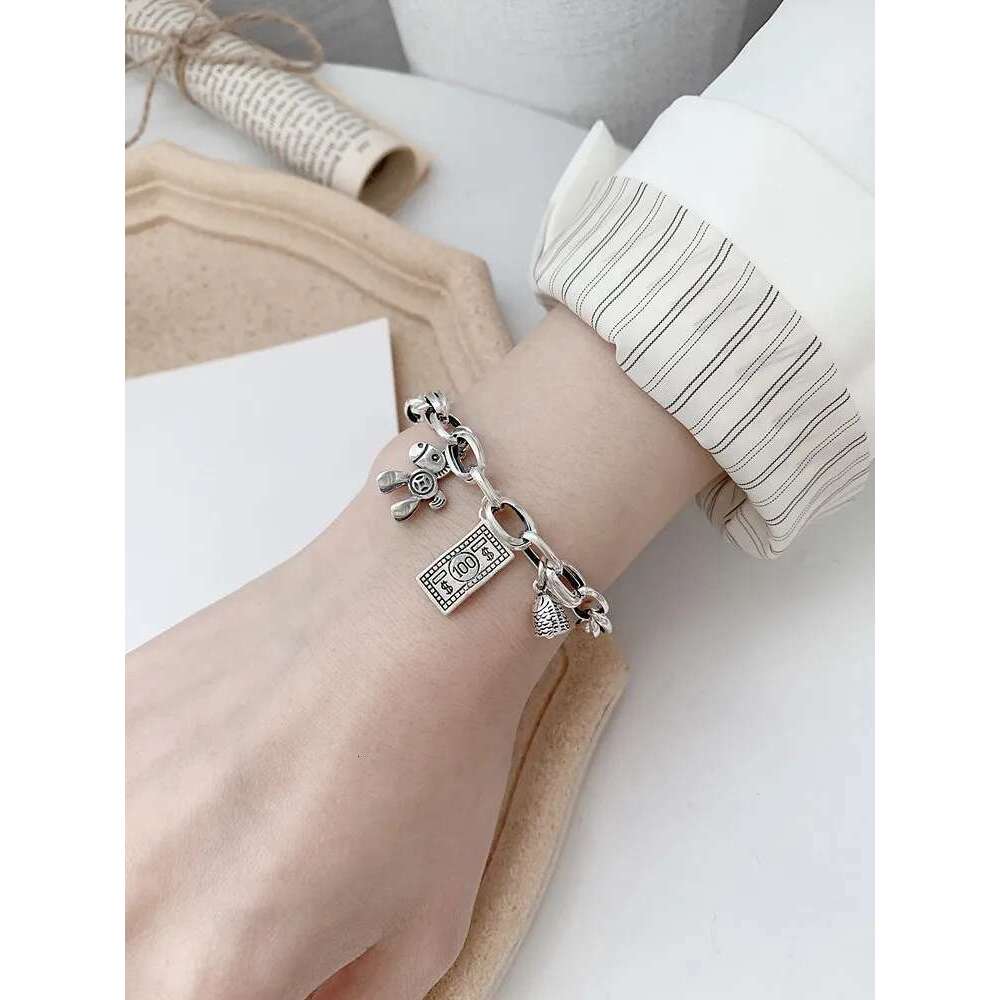 Personality Lovely Horse Fish Head & Dollar Tag Thai Sier Ladies Bracelet Jewelry Women Cheap Gifts