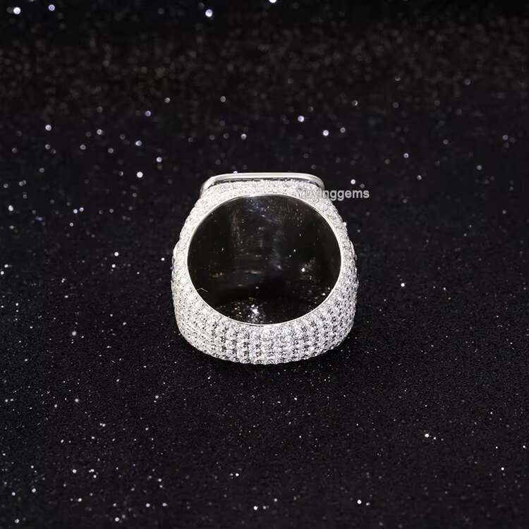 Hip Hop Ring 18K Gold Plated 925 Solid Silver Pass the Diamond Tester Moissanite Cuban Ring for Men Jewelry