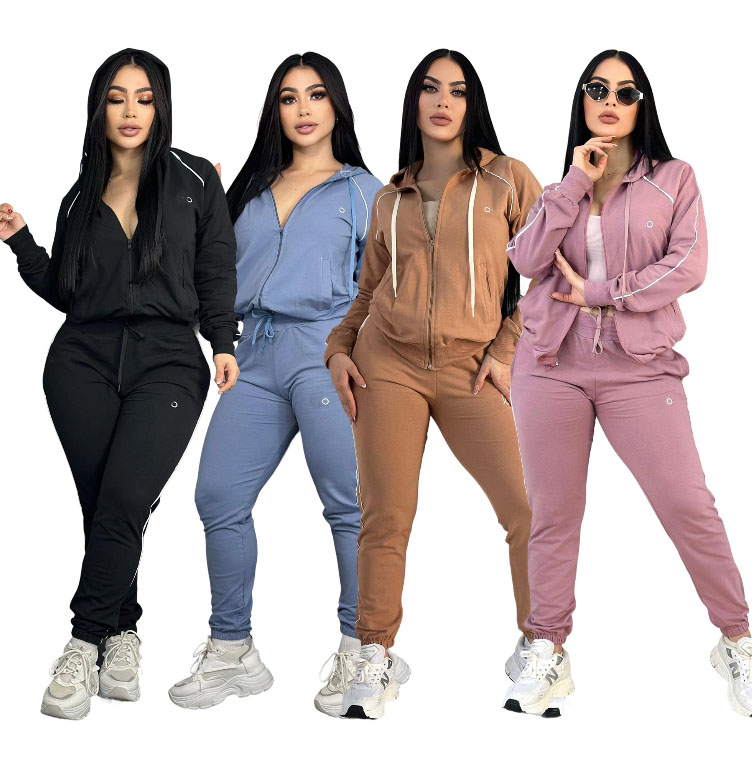 New Tracksuits for Women Two Piece Suits embroidered zipper hoodies Sweatshirts Long Pants Fashion Sets Autumn Winter Casual pullover Tracksuit