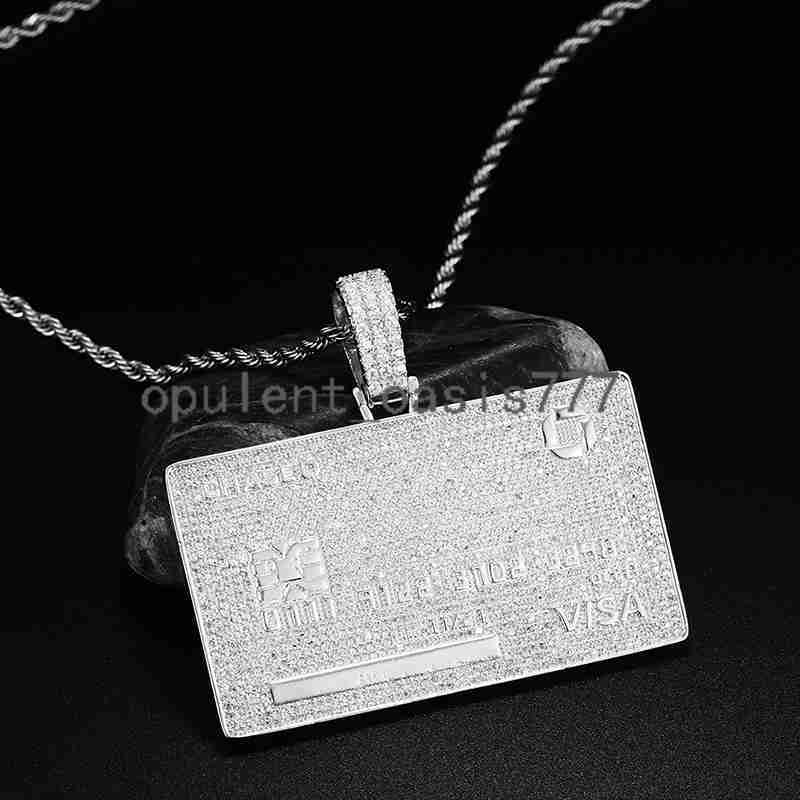 Jewelry Manufacturer Design Hiphop Men Jewelry Iced Out 18k Gold Plated Brass moissanite Diamond Bank Card Pendant