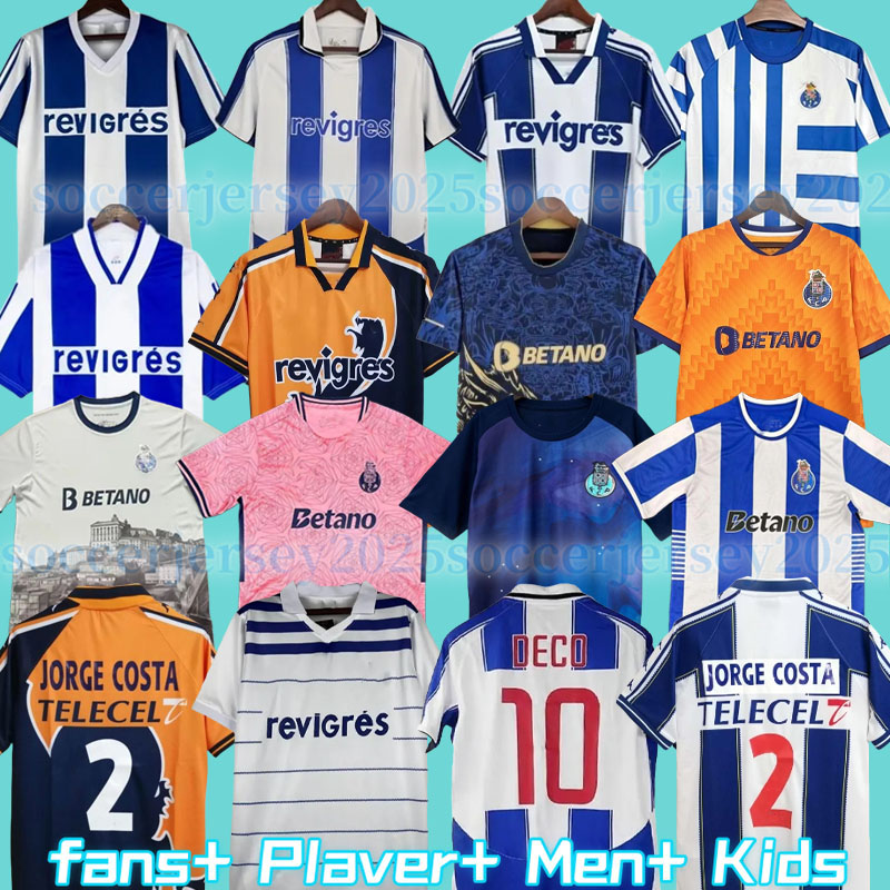 1994 95 97 99 2025 Porto Retro Soccer Jerseys 2001 03 04 Cup Final home away Men DECO Kits Blue yellow classic Uniform McCARTHY DERLEI finals Vintage Football Shirt