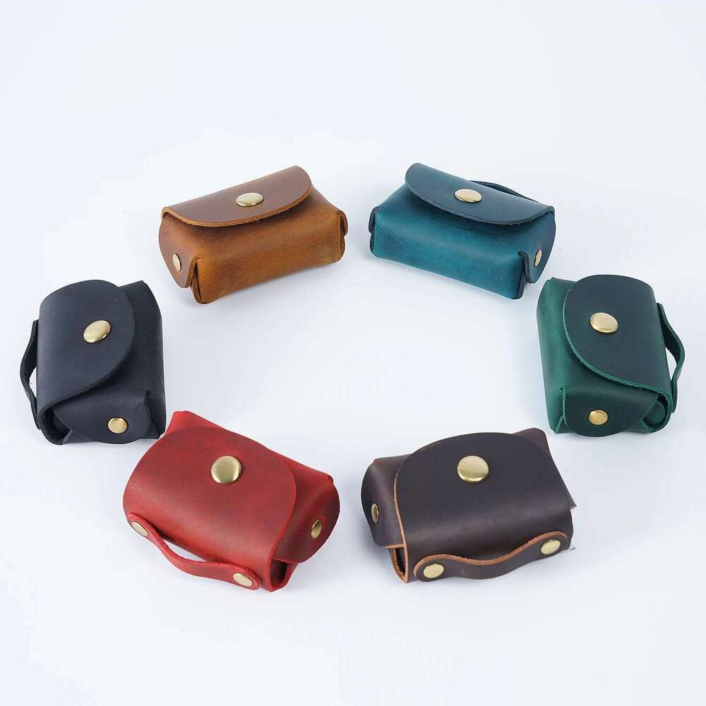 Portable Small Coin Purse Genuine Leather Storage Bag Vintage And Exquisite Key Wallet For Women & Men