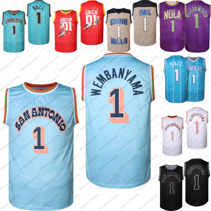LaMelo Ball 1 Victor Wembanyama Basketball Jerseys Double Stitched Personalized Name Number comfortable and breathable sports basketball tops