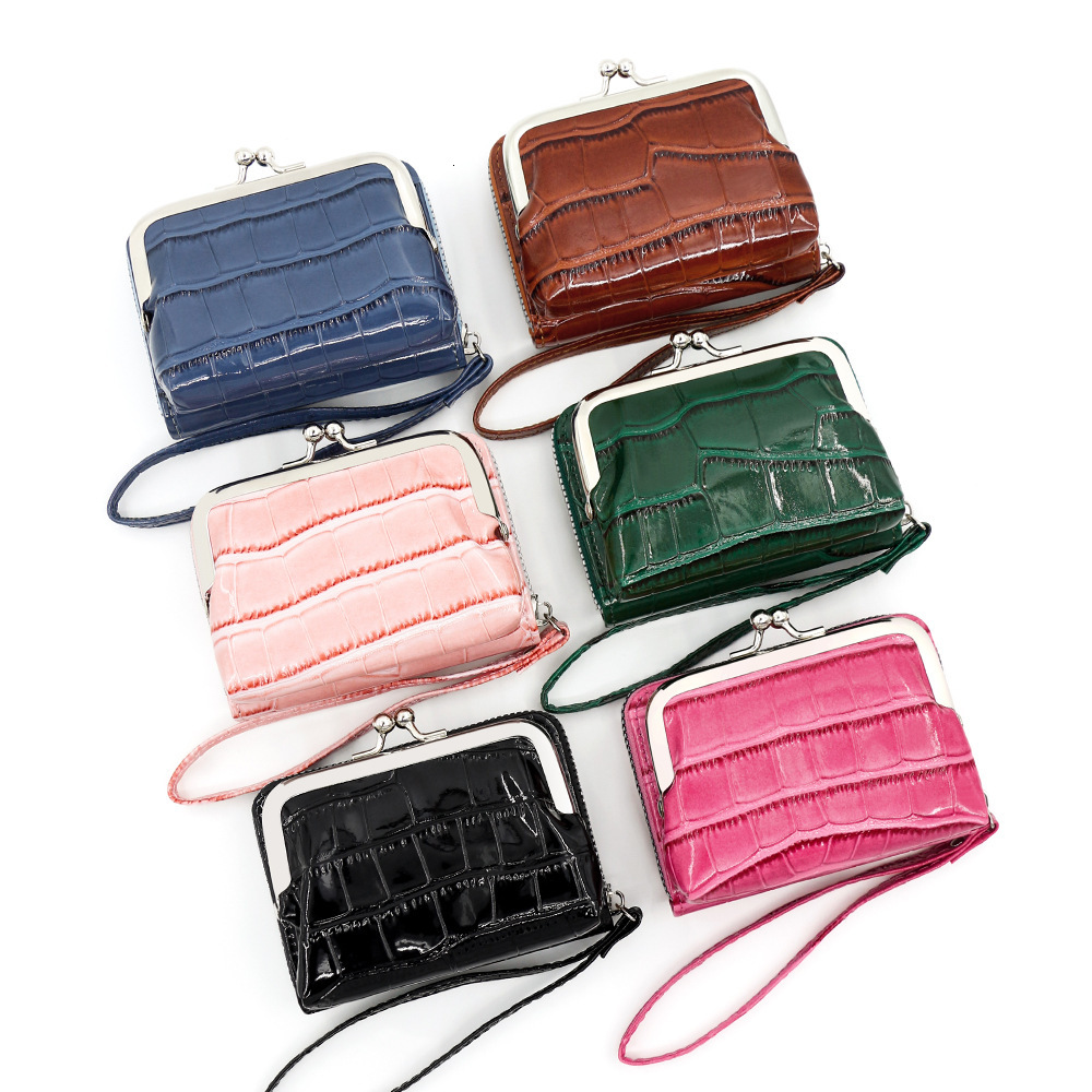 Designer Wallet Stone Patterned Lacquered Leather Women S Hand Held Organ Coin Purse With Multiple Card Slots And Metal Clip Buckles Luxury Wallet Key